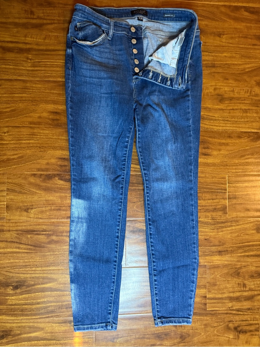 Judy Blue Dark Blue Skinny Button-Fly Jeans